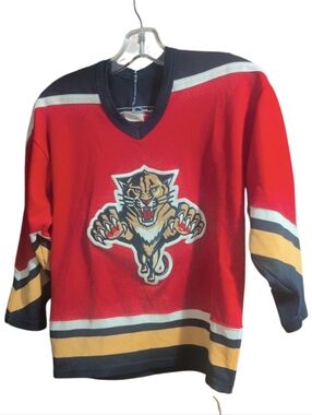 Florida Panthers Youth XL Hockey Jersey NHL Red Long Sleeve Panther Logo Fan
